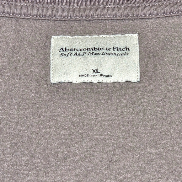 Abercrombie Sunday Half Zip Sweatshirt Taupe Grey Soft Heavyweight XL - Picture 7 of 13